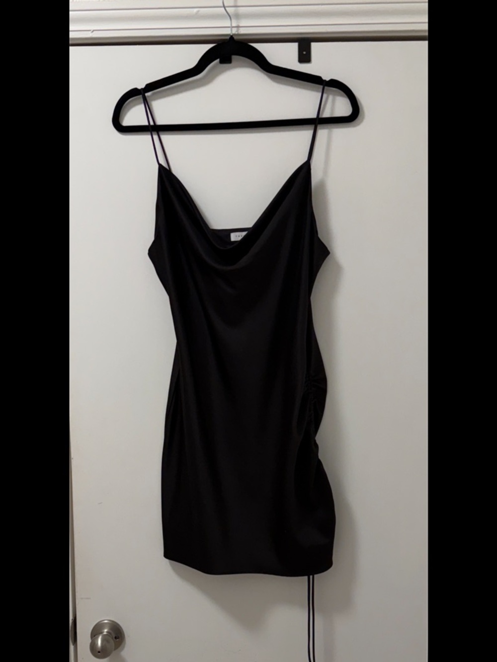 Women’s Black Slip Dress with Cowl Neck